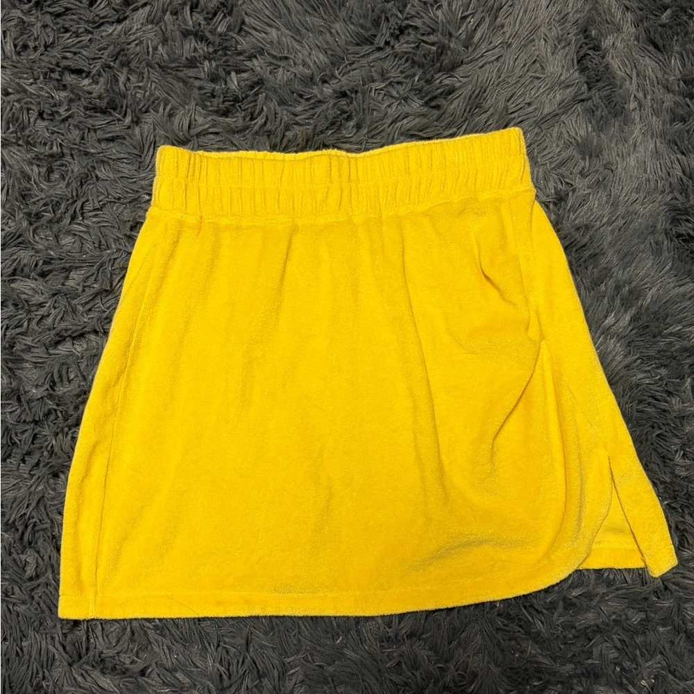 Carbon38 revolve activewear Micro Terry slim Skirt Sunshine Yellow Color small